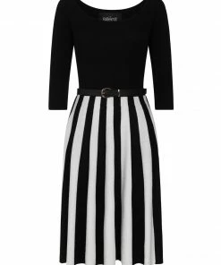 Collectif Serena Knitted Striped Dress Ladies