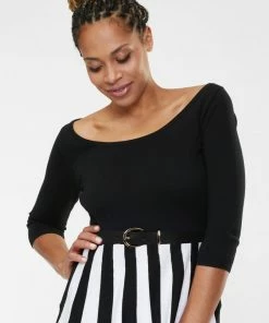 Collectif Serena Knitted Striped Dress Ladies