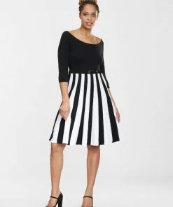 Collectif Serena Knitted Striped Dress Ladies