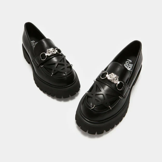 Koi Footwear Ladies Koi Silent Dusk Owl Pentagram Loafers 4 Koi Footwear Ladies Koi Silent Dusk Owl Pentagram Loafers